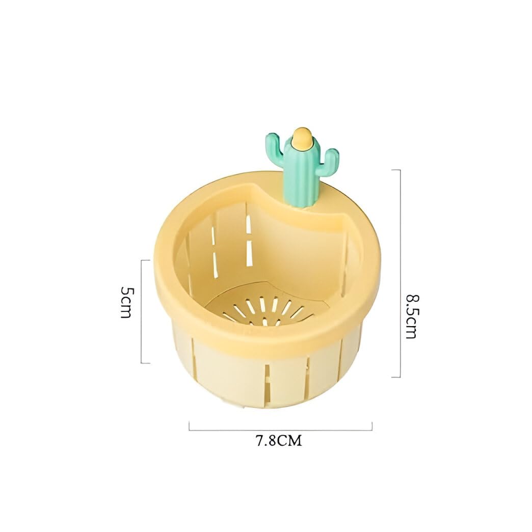 Cactus Kitchen Sink Drain Strainer with Press Automatic Dumping Basket, Multi-Functional Waste Collector, Cactus Sink Draining Filter Net, Home Use Lifting Basket