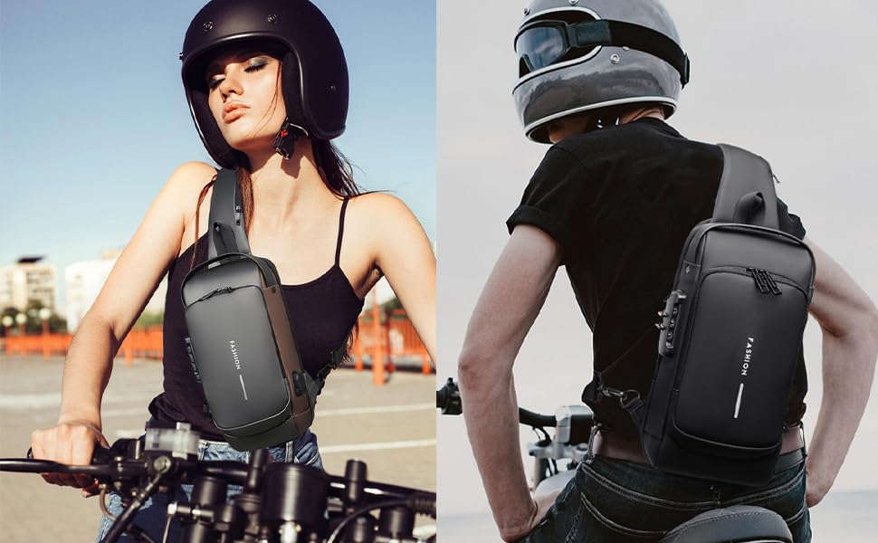 Quick Sling Bag for Men | Stylish Crossbody Backpack | Waterproof Polyester Slim Unisex Crossbody Chest Backpack | Leisure Travel Handbag | Anti-Theft Chest Bag With USB Charging Port
