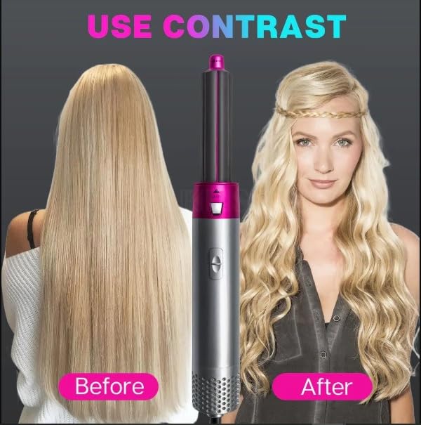 5 In 1 Hair Dryer Air Brush Styler and Voluzer Hair Straightener Curler Comb Negative Ion One Step Hair Dryer Brush CHK_58