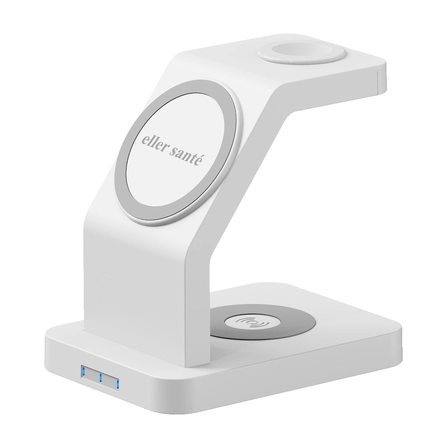 eller santé® Wireless Charger 3-in-1 23W Magnetic Mag-Safe for iPhone 16/16 Plus/16 Pro/16 Pro Max, 15/15 Plus/15 Pro/15 Pro Max,14/13/12, Airpods 3rd/2nd gen, Series 9/8/7/6/5/4/SE-Black