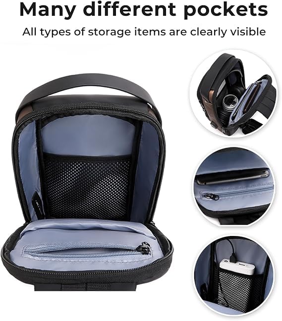 Quick Sling Bag for Men | Stylish Crossbody Backpack | Waterproof Polyester Slim Unisex Crossbody Chest Backpack | Leisure Travel Handbag | Anti-Theft Chest Bag With USB Charging Port