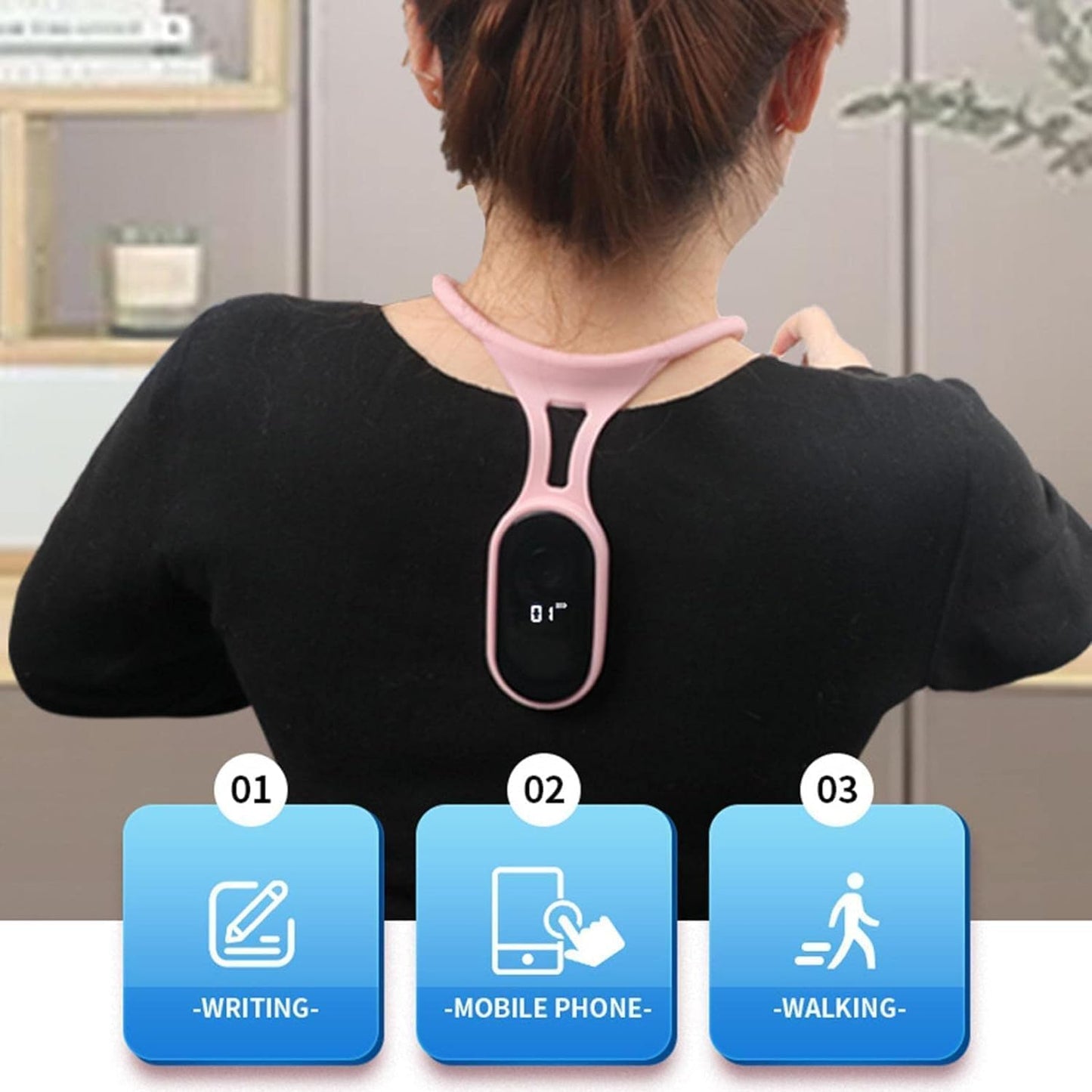 Smart Posture Corrector, Vibration Straight Posture Reminder Smart Electric for Sitting