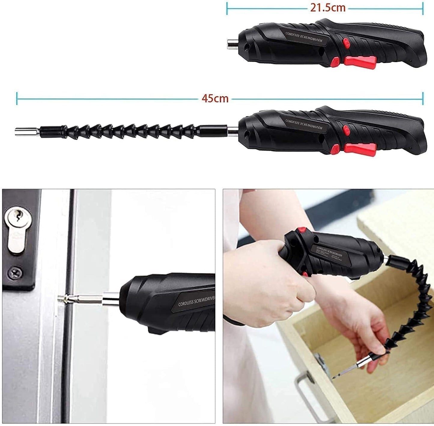 Zen Home 47 in 1 Electric Screwdriver| usb rechargeable mini Screwdriver| Cordless Drill Screwdriver Bits Set |Electric Portable Drill Driver Machine (47 in 1 Electric Screwdriver)