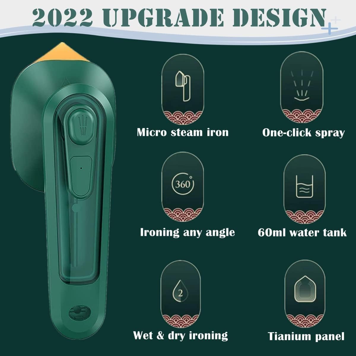 OSTUMBLI Professional Micro Steam Iron Portable Mini Ironing Machine Handheld Household Steam Iron Mini Steam Handheld Fabric Garment Steamer 100 ml.