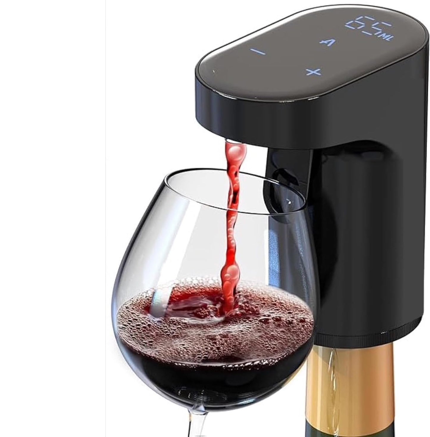 B Creations Electric Peg Measurer Cup Whiskey Wine Decanter Aerator Dispenser Pourer & Bar Accessories for Home, Perfect Pouring Aerating & Gift for Men Women Mom Dad Boss Brother Husband, Black