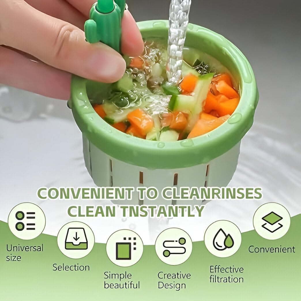Cactus Kitchen Sink Drain Strainer with Press Automatic Dumping Basket, Multi-Functional Waste Collector, Cactus Sink Draining Filter Net, Home Use Lifting Basket