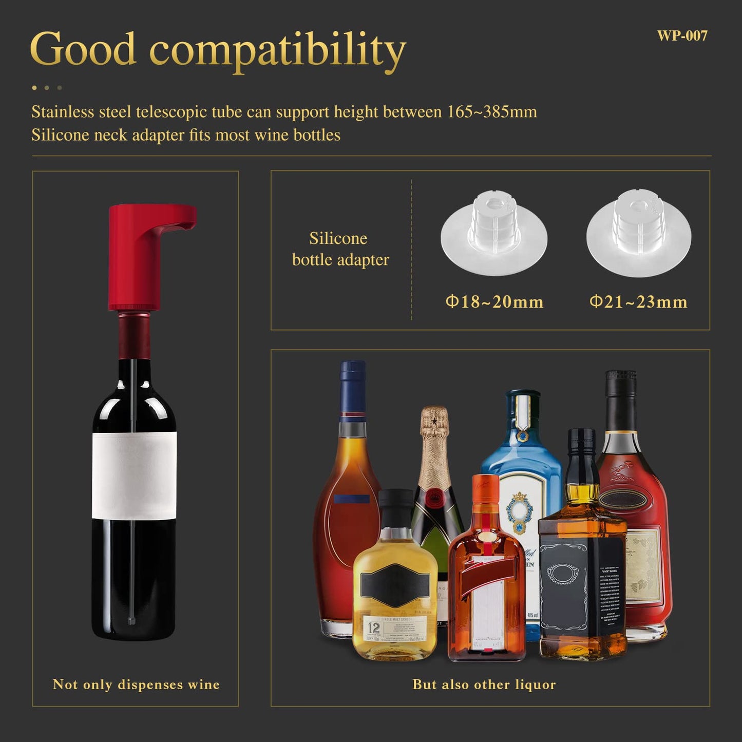 B Creations Electric Peg Measurer Cup Whiskey Wine Decanter Aerator Dispenser Pourer & Bar Accessories for Home, Perfect Pouring Aerating & Gift for Men Women Mom Dad Boss Brother Husband, Black