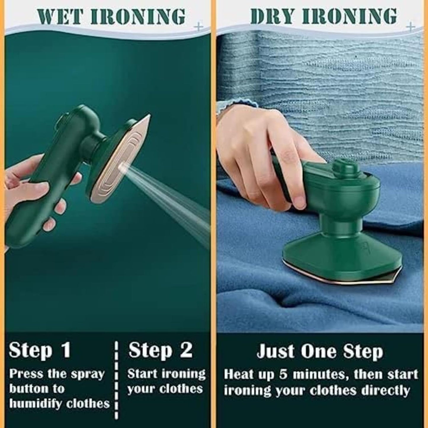 OSTUMBLI Professional Micro Steam Iron Portable Mini Ironing Machine Handheld Household Steam Iron Mini Steam Handheld Fabric Garment Steamer 100 ml.