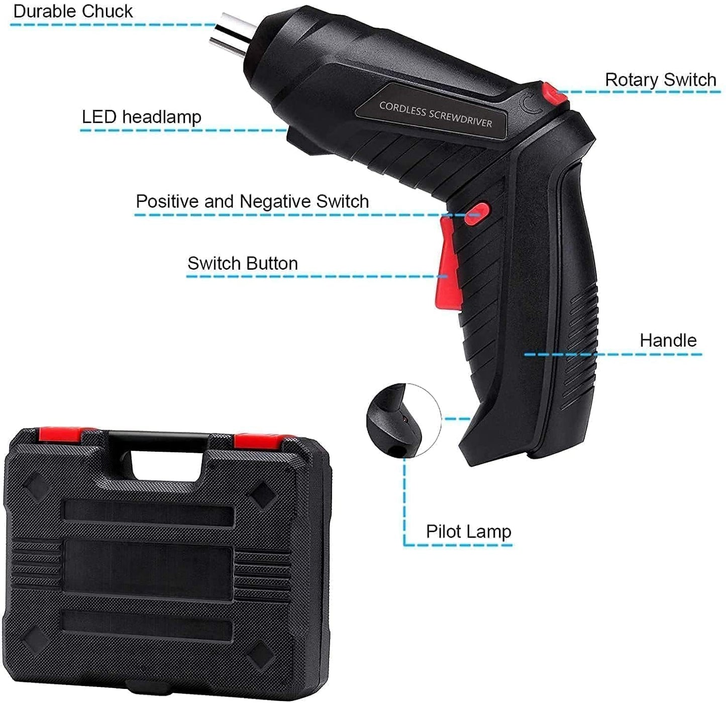 Zen Home 47 in 1 Electric Screwdriver| usb rechargeable mini Screwdriver| Cordless Drill Screwdriver Bits Set |Electric Portable Drill Driver Machine (47 in 1 Electric Screwdriver)