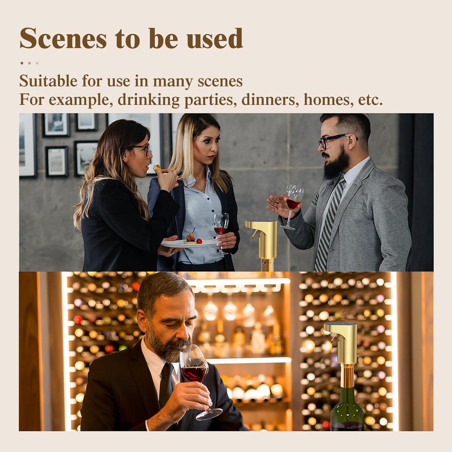 B Creations Electric Peg Measurer Cup Whiskey Wine Decanter Aerator Dispenser Pourer & Bar Accessories for Home, Perfect Pouring Aerating & Gift for Men Women Mom Dad Boss Brother Husband, Black