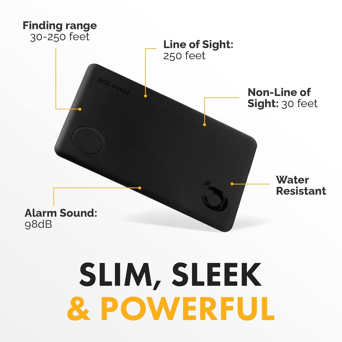 Smart Sleek Card Tracker, Android and iOS Compatible, Alternative to GPS Tracker for Locating Items Within Approximate Distance, Bluetooth Luggage and Wallet Tracker, 2 Pieces, Black