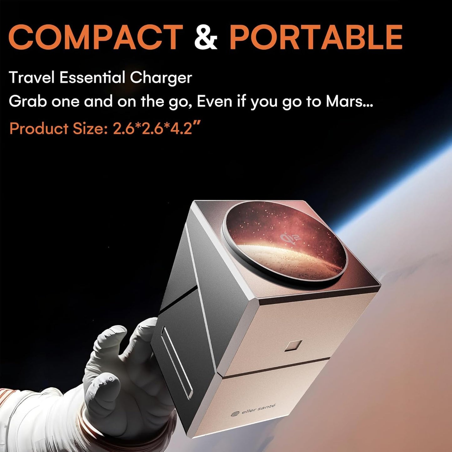 eller santé® Wireless Charger 3-in-1 23W Magnetic Mag-Safe for iPhone 16/16 Plus/16 Pro/16 Pro Max, 15/15 Plus/15 Pro/15 Pro Max,14/13/12, Airpods 3rd/2nd gen, Series 9/8/7/6/5/4/SE-Black