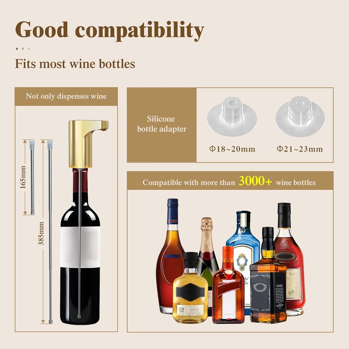 B Creations Electric Peg Measurer Cup Whiskey Wine Decanter Aerator Dispenser Pourer & Bar Accessories for Home, Perfect Pouring Aerating & Gift for Men Women Mom Dad Boss Brother Husband, Black