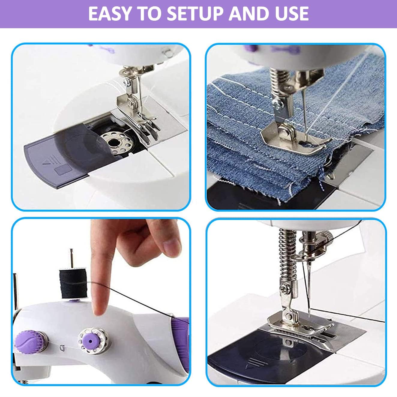 2025 Mini Sewing Machine Electric With Table Set I Stitching Machine For Home Tailoring With Foot Pedal, Adapter, Built-In Focus Light And Sewing Kit I Silai Machine (SM-1-Pink)