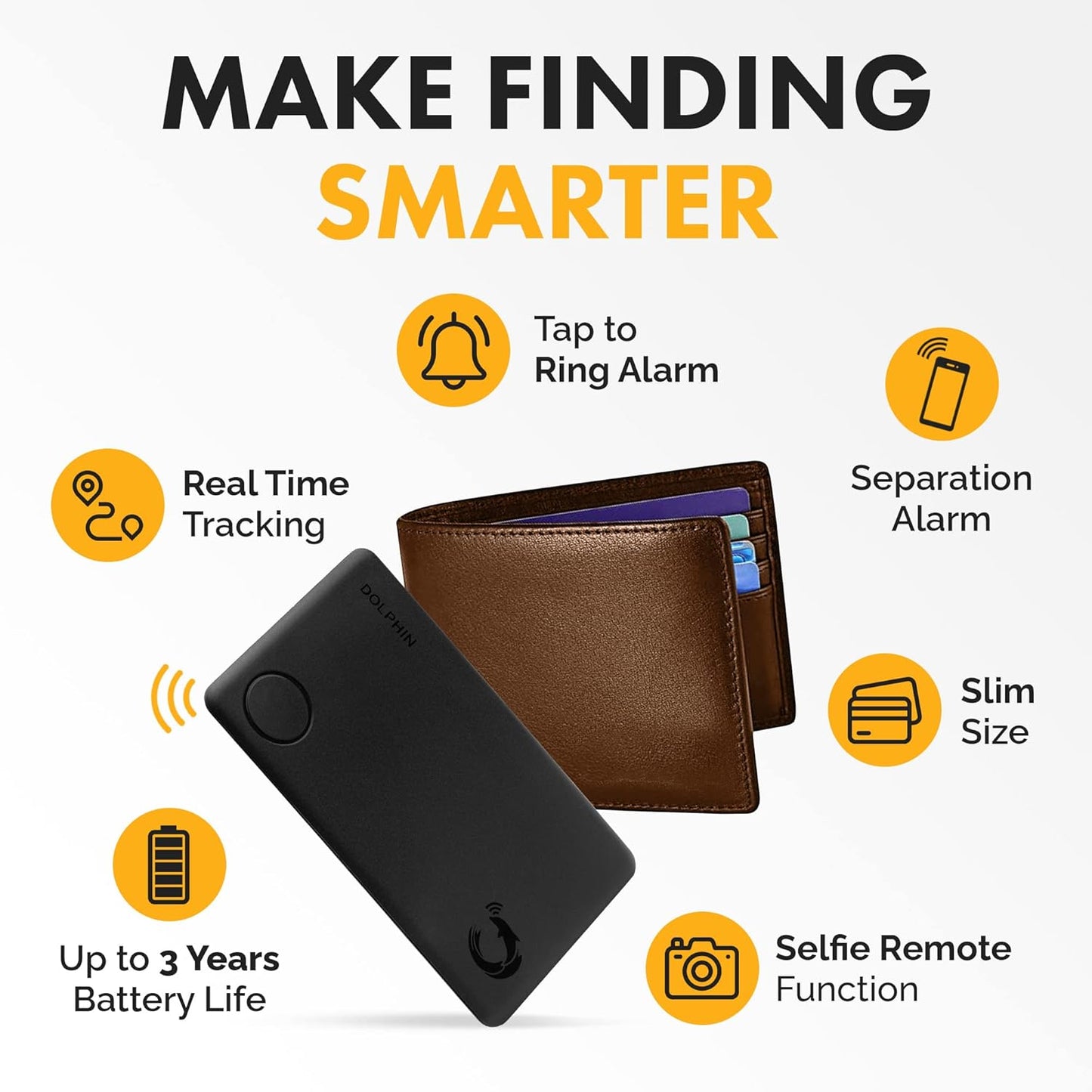 Smart Sleek Card Tracker, Android and iOS Compatible, Alternative to GPS Tracker for Locating Items Within Approximate Distance, Bluetooth Luggage and Wallet Tracker, 2 Pieces, Black