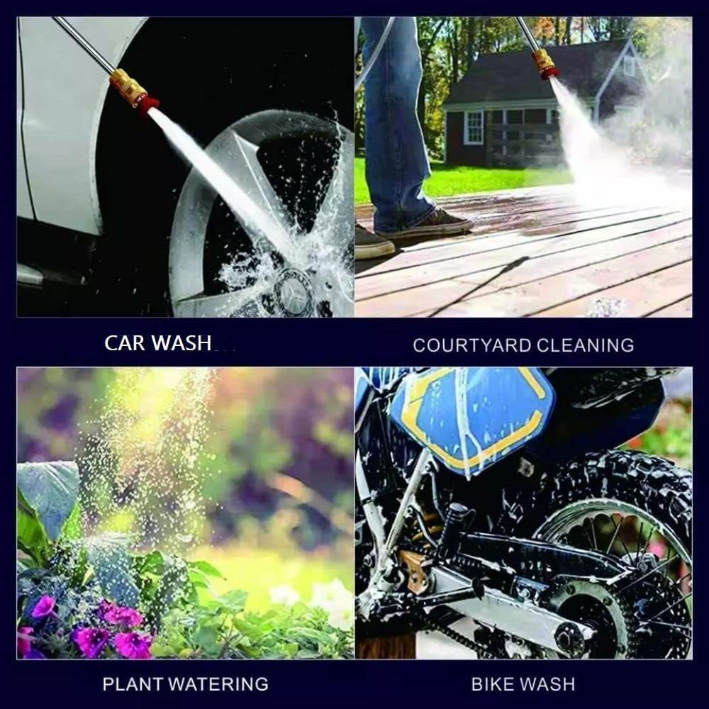 smuk (Double_Battery) Cordless Portable Wireless Pressure Washer Gun 48V 12000mah High Pressure Water Gun for Car Wash Bike Washing 3In1 Car Duster Stickers|Heavy Drying Duty Vacuum Nozzle 5M