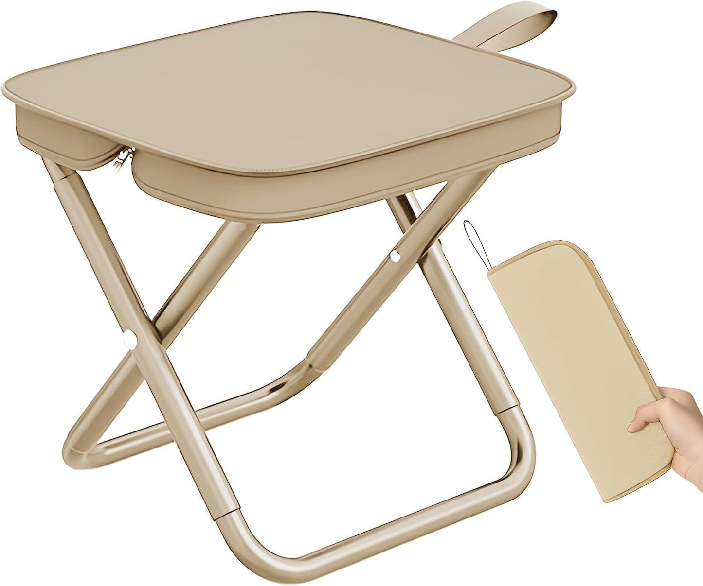 Camping Stool | Foldable Chairs Outdoor | Pack Camping Stool | Portable Folding Stool | 1.6Lbs Collapsible Camp Outdoor Footstool for Travel | Walking | Hiking | Fishing | Picnic Barbecue