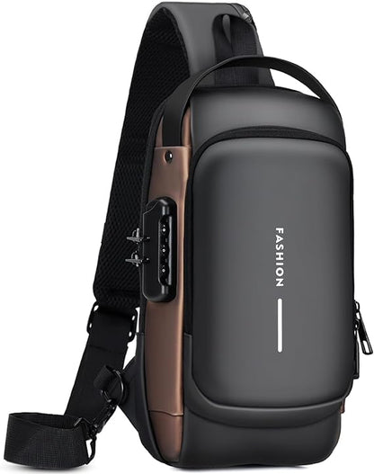 Quick Sling Bag for Men | Stylish Crossbody Backpack | Waterproof Polyester Slim Unisex Crossbody Chest Backpack | Leisure Travel Handbag | Anti-Theft Chest Bag With USB Charging Port