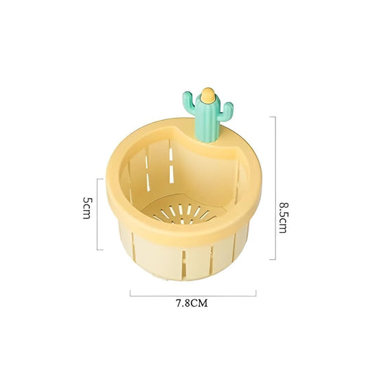 Cactus Kitchen Sink Drain Strainer with Press Automatic Dumping Basket, Multi-Functional Waste Collector, Cactus Sink Draining Filter Net, Home Use Lifting Basket