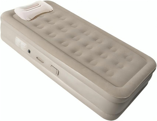 bellwo Single Air Bed, Inflatable Bed with Built-in Electric Pump, 3 Mins Quick Self-Inflation/Deflation Guest Air Mattress, Blow Up Bed for Home Portable Camping Travel