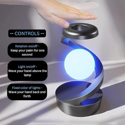 Spiral Rotating Desk Lamp | RGB Spiral Rotating Moon Lamp | Multicolor LED Levitating Night Light Modern Table Lamp | 3D Visual Levitation Ball 360° Spiral Rotating Desk Lamp