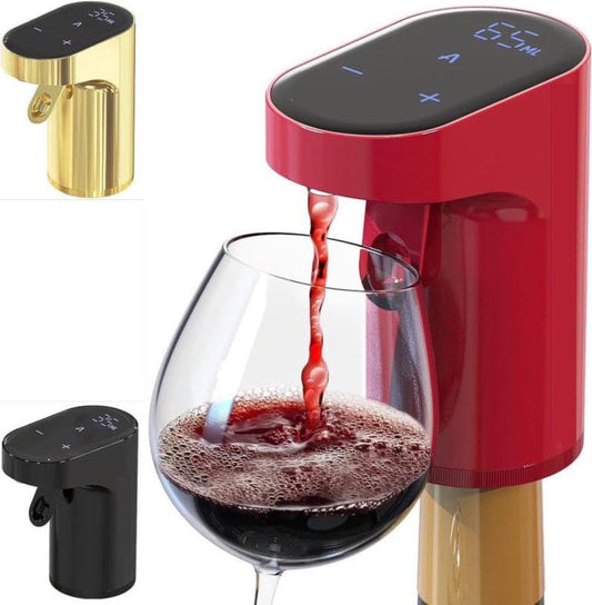 B Creations Electric Peg Measurer Cup Whiskey Wine Decanter Aerator Dispenser Pourer & Bar Accessories for Home, Perfect Pouring Aerating & Gift for Men Women Mom Dad Boss Brother Husband, Black