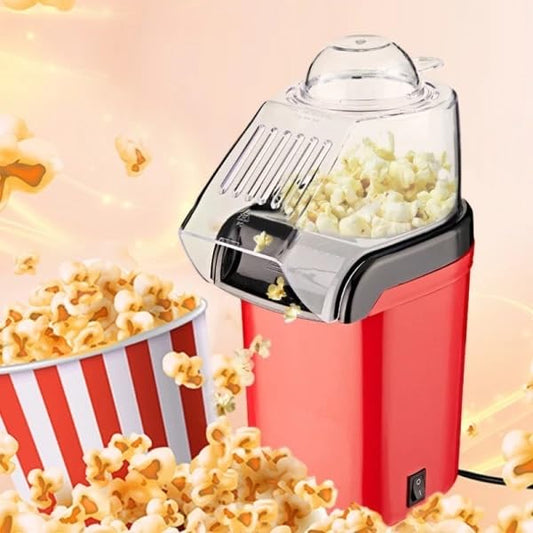 Mini Automatic Popcorn Maker, Household Oil-Free Corn Popper, Portable Small Popcorn Machine for Home, Movie Night, Party, Snack