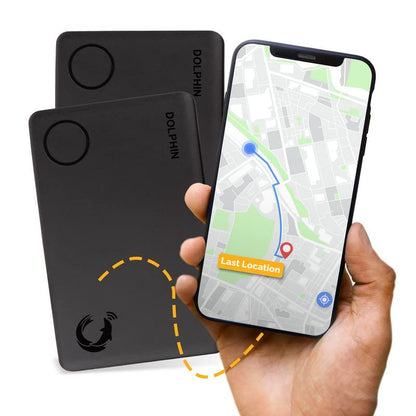 Smart Sleek Card Tracker, Android and iOS Compatible, Alternative to GPS Tracker for Locating Items Within Approximate Distance, Bluetooth Luggage and Wallet Tracker, 2 Pieces, Black