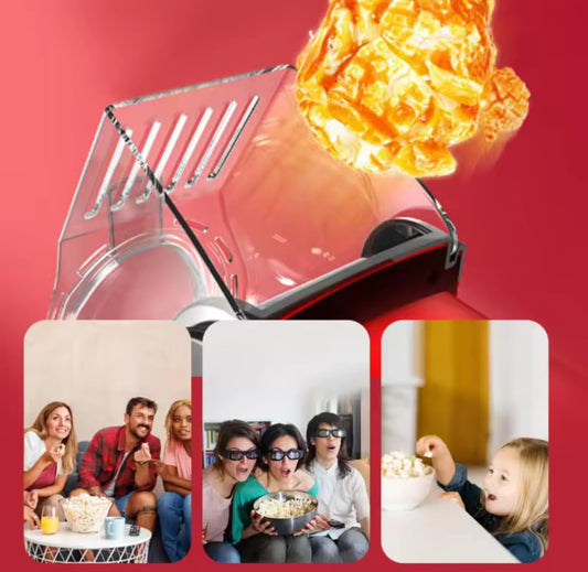 Mini Automatic Popcorn Maker, Household Oil-Free Corn Popper, Portable Small Popcorn Machine for Home, Movie Night, Party, Snack