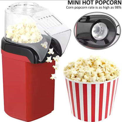 Mini Automatic Popcorn Maker, Household Oil-Free Corn Popper, Portable Small Popcorn Machine for Home, Movie Night, Party, Snack