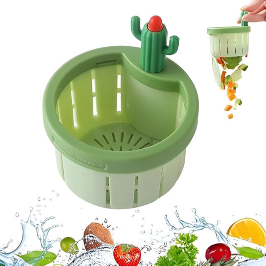 Cactus Kitchen Sink Drain Strainer with Press Automatic Dumping Basket, Multi-Functional Waste Collector, Cactus Sink Draining Filter Net, Home Use Lifting Basket