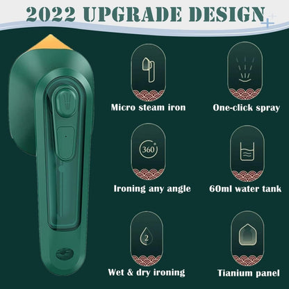 OSTUMBLI Professional Micro Steam Iron Portable Mini Ironing Machine Handheld Household Steam Iron Mini Steam Handheld Fabric Garment Steamer 100 ml.