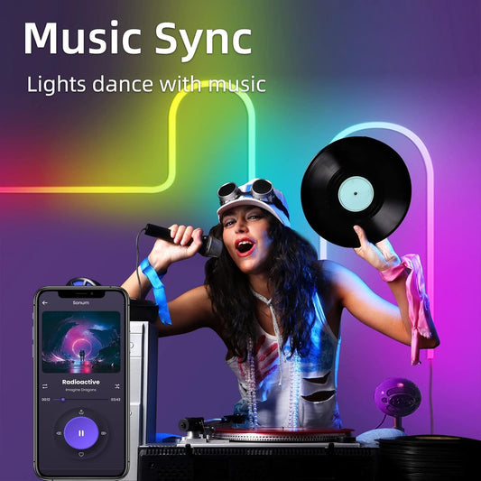 5 Meter Smart Neon Strip Lights with Adaptor – Remote and Mobile App Controlled,Music Sync RGB Lights with Alexa,Google | Multicolor LED Lights for Home Decoration,Diwali Decoration,PC,Gaming
