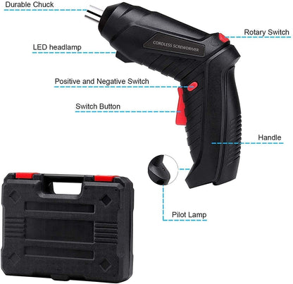 Zen Home 47 in 1 Electric Screwdriver| usb rechargeable mini Screwdriver| Cordless Drill Screwdriver Bits Set |Electric Portable Drill Driver Machine (47 in 1 Electric Screwdriver)