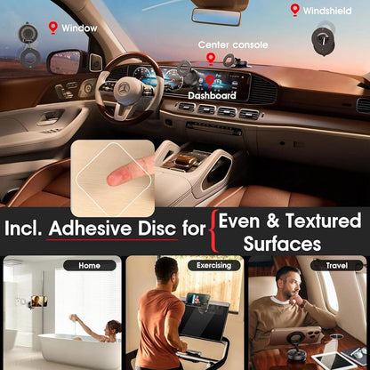 NIFFO Magnetic Phone Holder for car Vacuum Suction Mount 360 Degree Foldable Retractable Stand Dashboard Cup Universal Gym with Strong Magnet Windshield Hands-Free Travel Adjustable