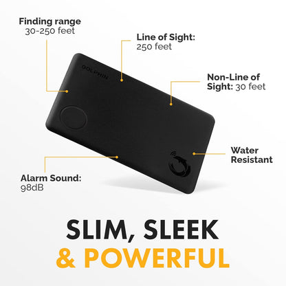 Smart Sleek Card Tracker, Android and iOS Compatible, Alternative to GPS Tracker for Locating Items Within Approximate Distance, Bluetooth Luggage and Wallet Tracker, 2 Pieces, Black