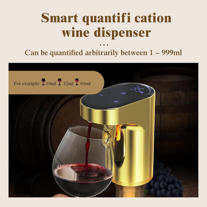 B Creations Electric Peg Measurer Cup Whiskey Wine Decanter Aerator Dispenser Pourer & Bar Accessories for Home, Perfect Pouring Aerating & Gift for Men Women Mom Dad Boss Brother Husband, Black