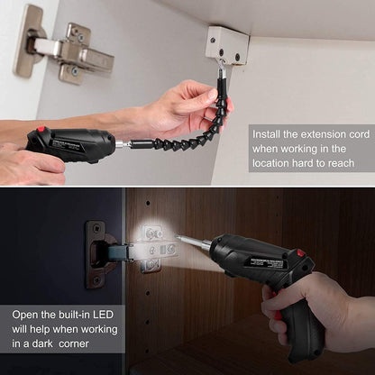 Zen Home 47 in 1 Electric Screwdriver| usb rechargeable mini Screwdriver| Cordless Drill Screwdriver Bits Set |Electric Portable Drill Driver Machine (47 in 1 Electric Screwdriver)
