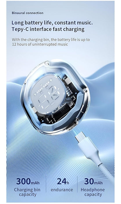 Ultrapods 2 Pro Tws Earbud, Bluetooth Earbuds With Display, Transparent Design, 30 Hrs Playtime With Fast (Blue) - In Ear