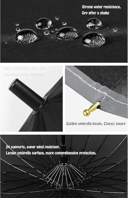 Katana Sword black Umbrella,Automatic Waterproof Samurai Handle black Umbrella for Men Katana, UV Protection, Windproof Travel Umbrella.